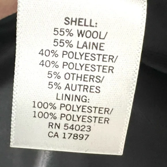 Banana Republic Factory Gray Wool Blend Toggle Button Hip Length Coat Women XL - Picture 7 of 8